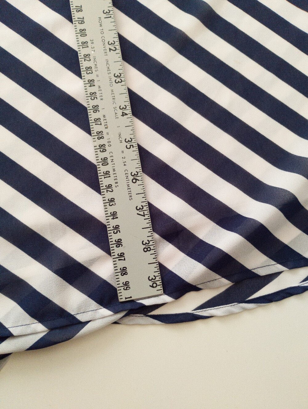 Michael Kors Blue White Diagonal Stripe Chain Halter Dress Size Large Nautical - Picture 7 of 9